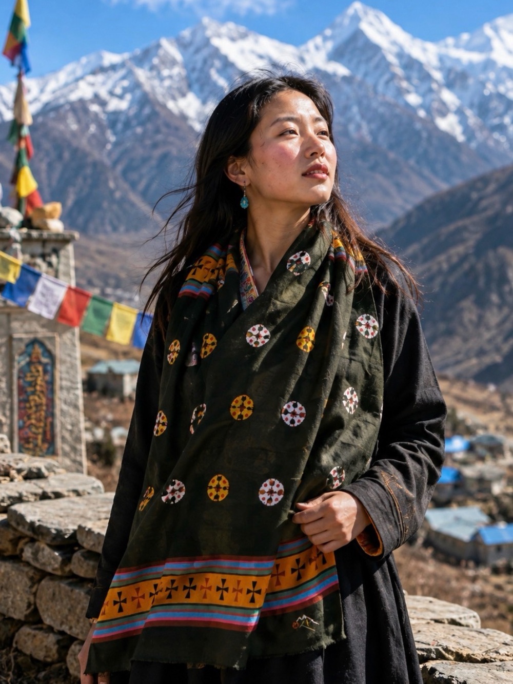 Handcrafted lightweight Tibetan Yak Wool Scarf